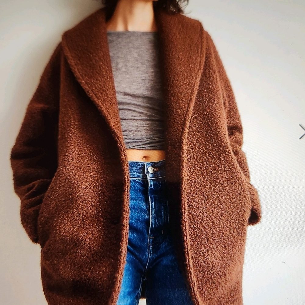 Madewell Pebbled Faux Shearling Shawl Collar Coat